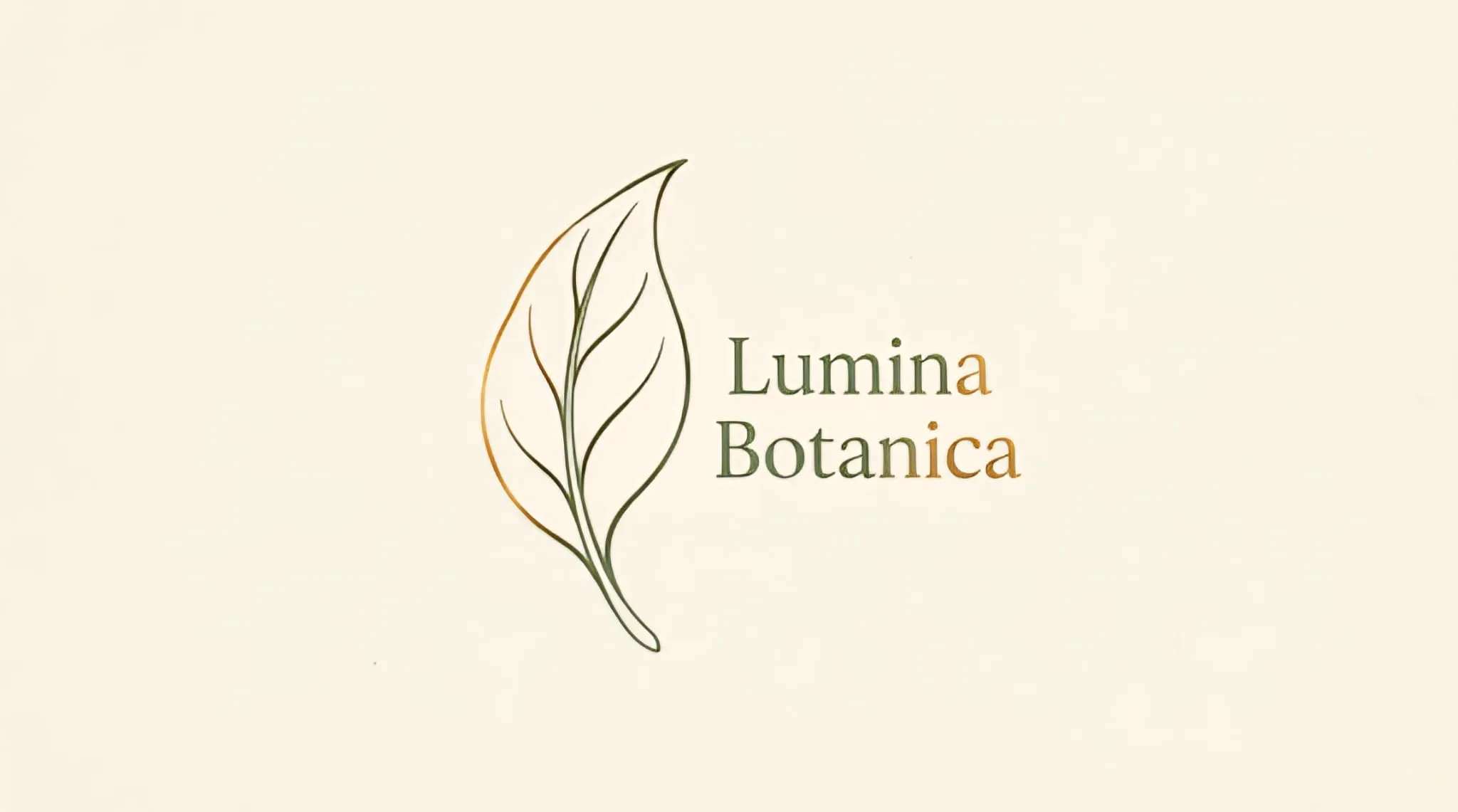 Logo Lumina Botanica, construit dintr-un simbol botanic liniar și wordmark elegant.